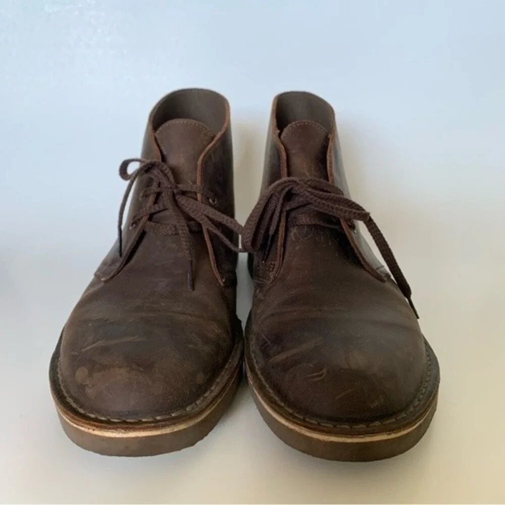 Clarks Dark Brown Leather Bushacre 2 Chukka Boots